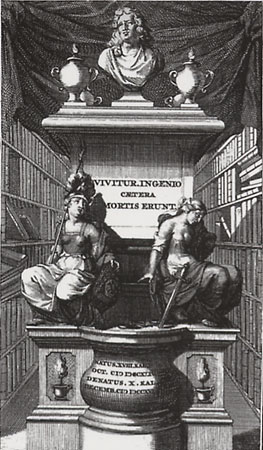 Frontispice du catalogue de vente de la collection du savant Gisbertus Cupe