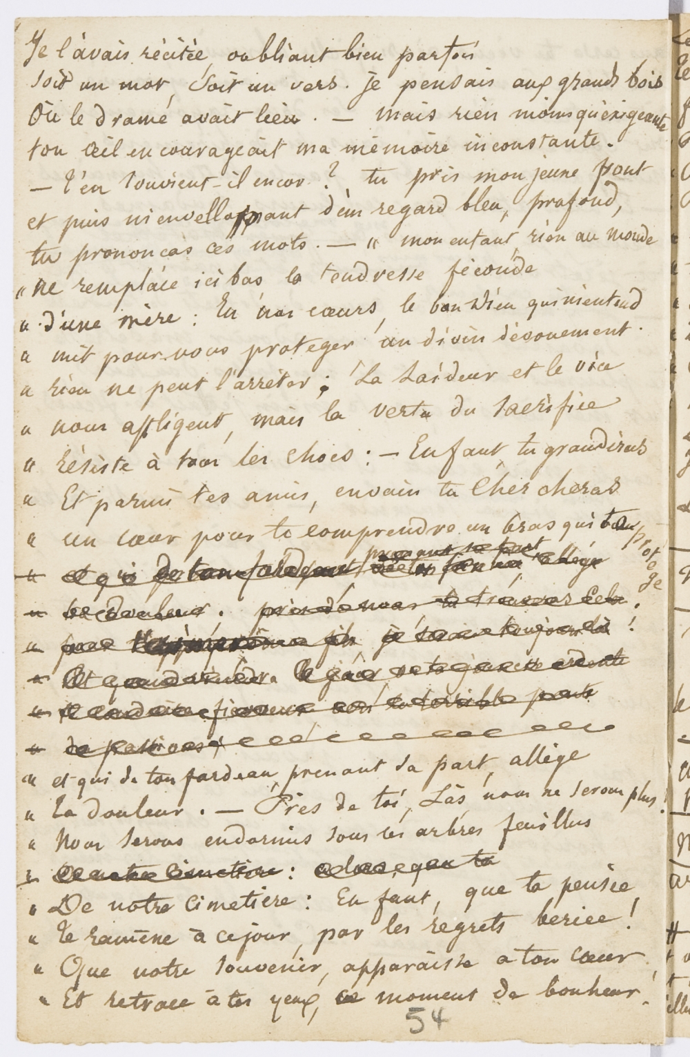 Archives nationales, 494AP/1, dossier 4 : carnet 1, page 54 : cliquer pour consulter l’image avec la visionneuse des Archives nationales